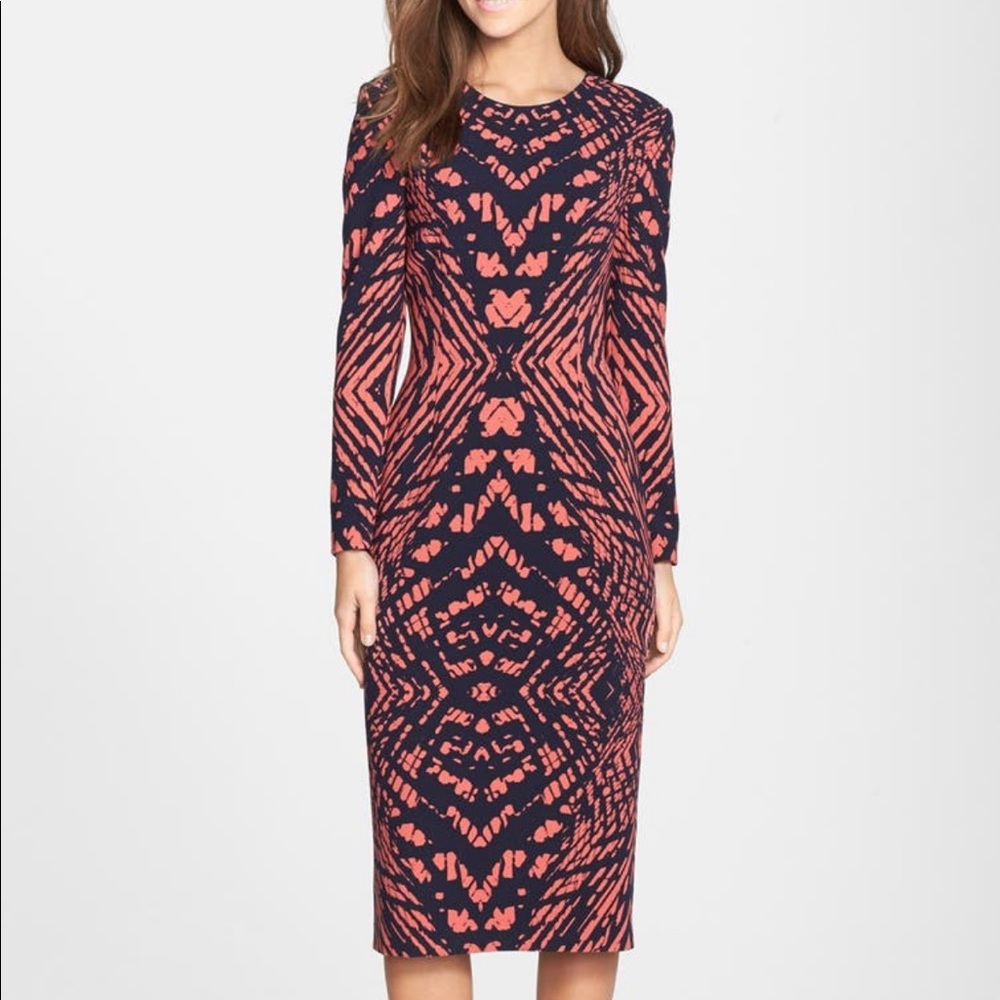 NWOT Maggy London Tie Dye Print Crepe Midi Dress Size 2 - Picture 3 of 8